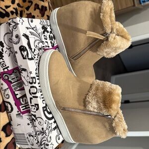 Tan Faux Fur Winter Boots